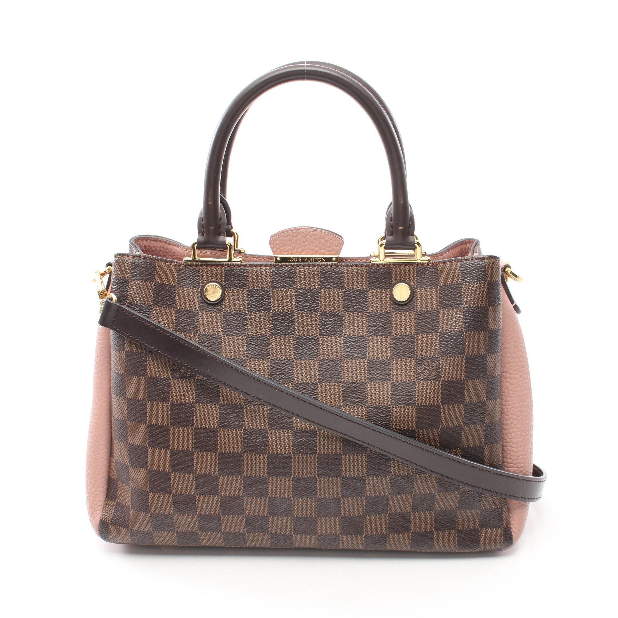 Louis Vuitton Louis Vuitton Brittany Damier Ebene Magnolia Handbag Leather Brown Coral Pink Size ONE SIZE - 1 Thumbnail
