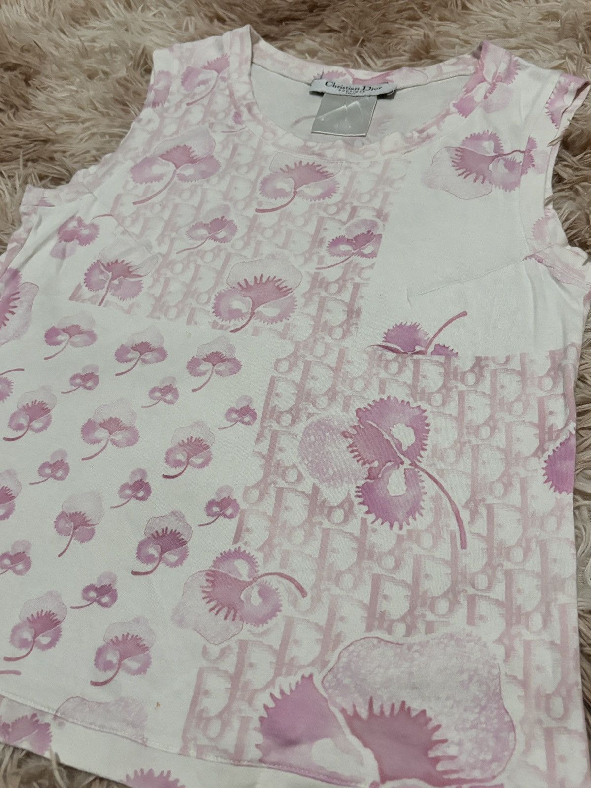 Dior Christian Dior Galliano 2005 Vintage monogram tank top Size M / US 6-8 / IT 42-44 - 2 Thumbnail