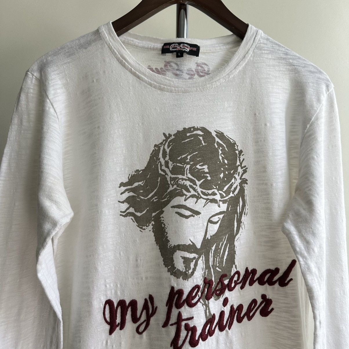 Vintage VINTAGE Y2K DE PUTA MADRE 69 JESUS PRINT LONG SLEEVE SHIRT Size US M / EU 48-50 / 2 - 2 Thumbnail