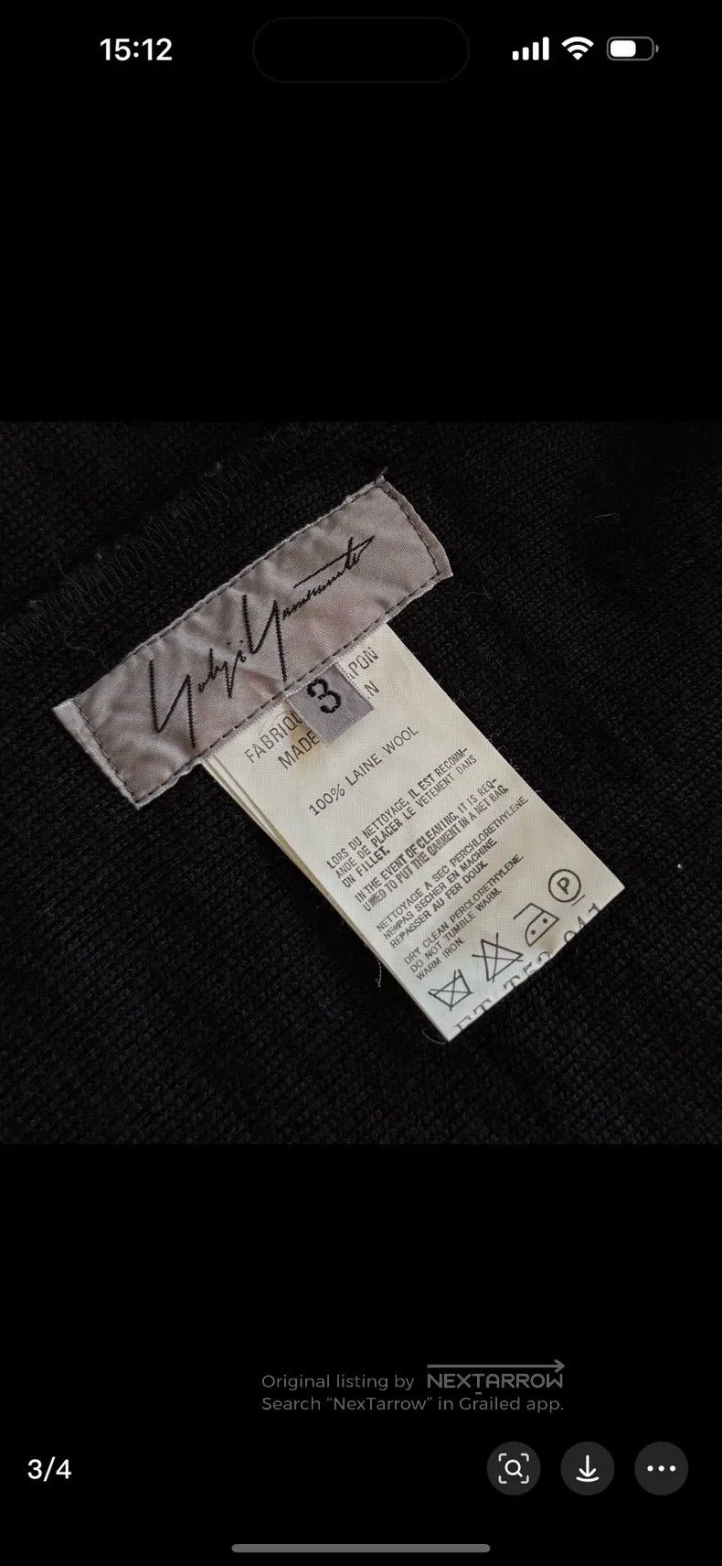 Yohji Yamamoto YOHJI YAMAMOTO Wool Cardigan Size L / US 10 / IT 46 - 2 Thumbnail