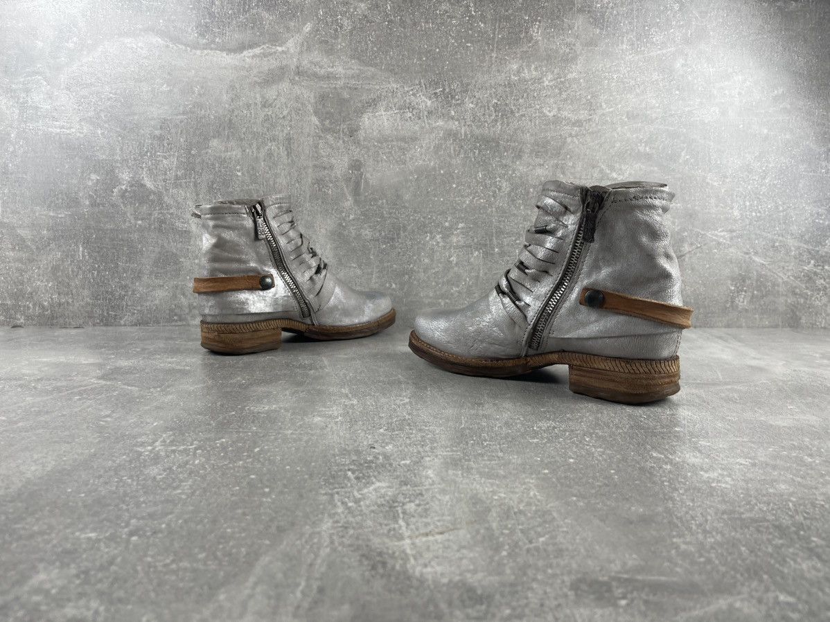 Vintage A.S.98 Archive Silver Straps Glitter Leather Boots Size US 7 / IT 37 - 5 Thumbnail