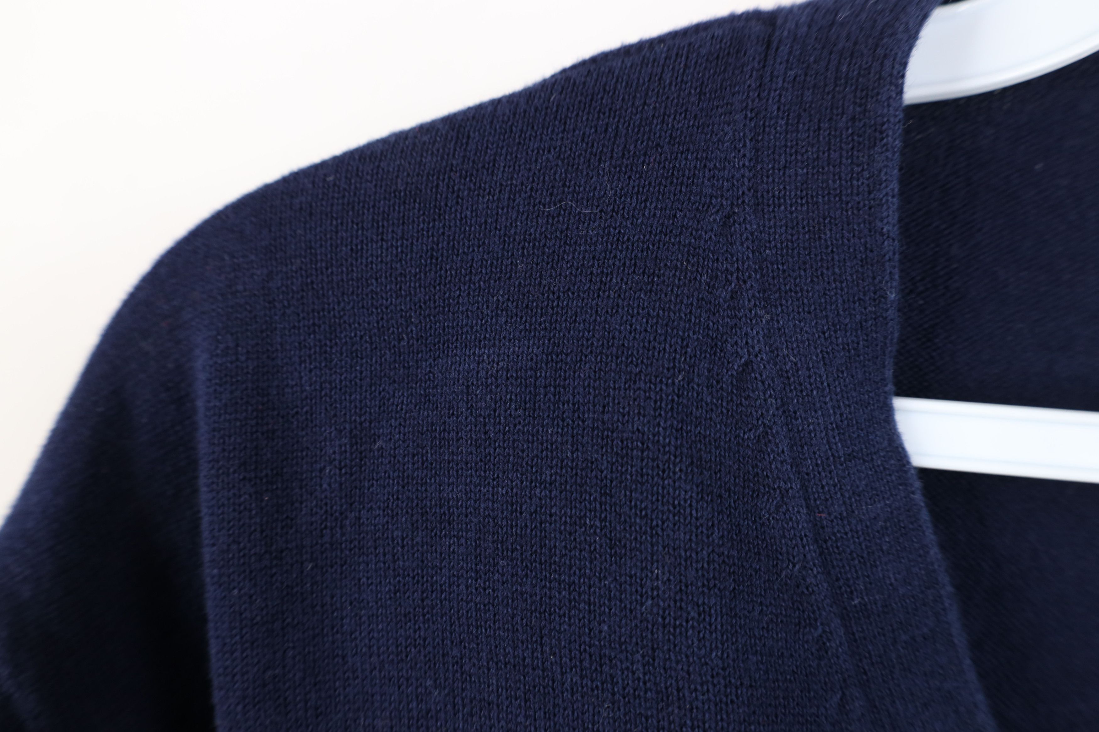 Lands' End Vintage 90s Lands End Cotton Ribbed Knit V-Neck Sweater Navy Size US L / EU 52-54 / 3 - 5 Thumbnail
