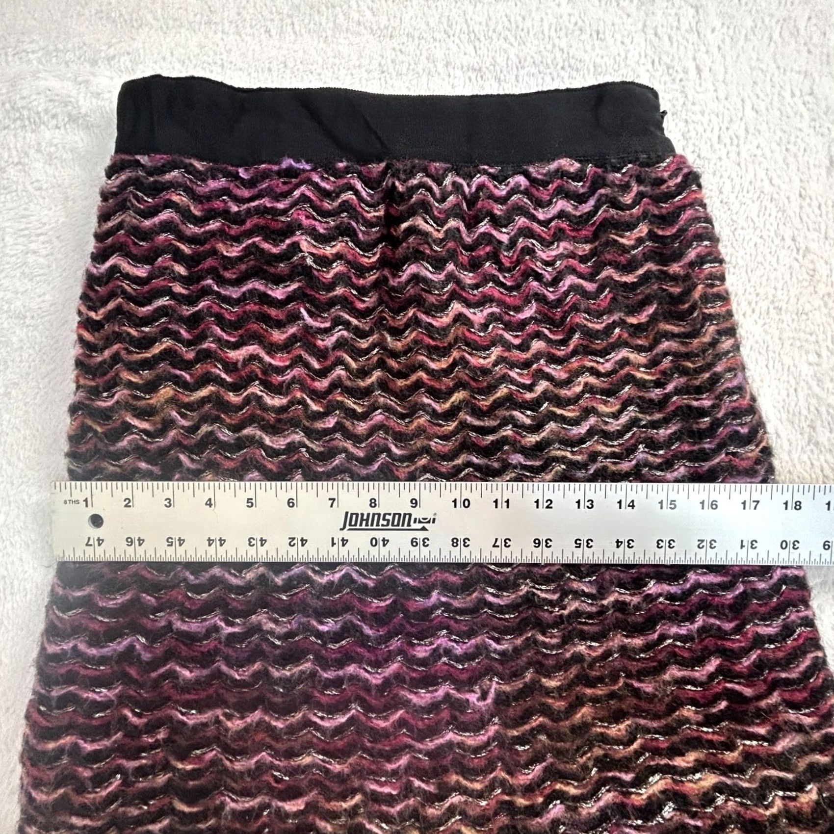 Anthropologie Knitted & Knotted Anthropologie Violet Vibrations Skirt, Size 4, Lined, A-Line, Short, Bohemian, Purple/Black, Wool Knit Size S / US 4 / IT 40 - 6 Thumbnail