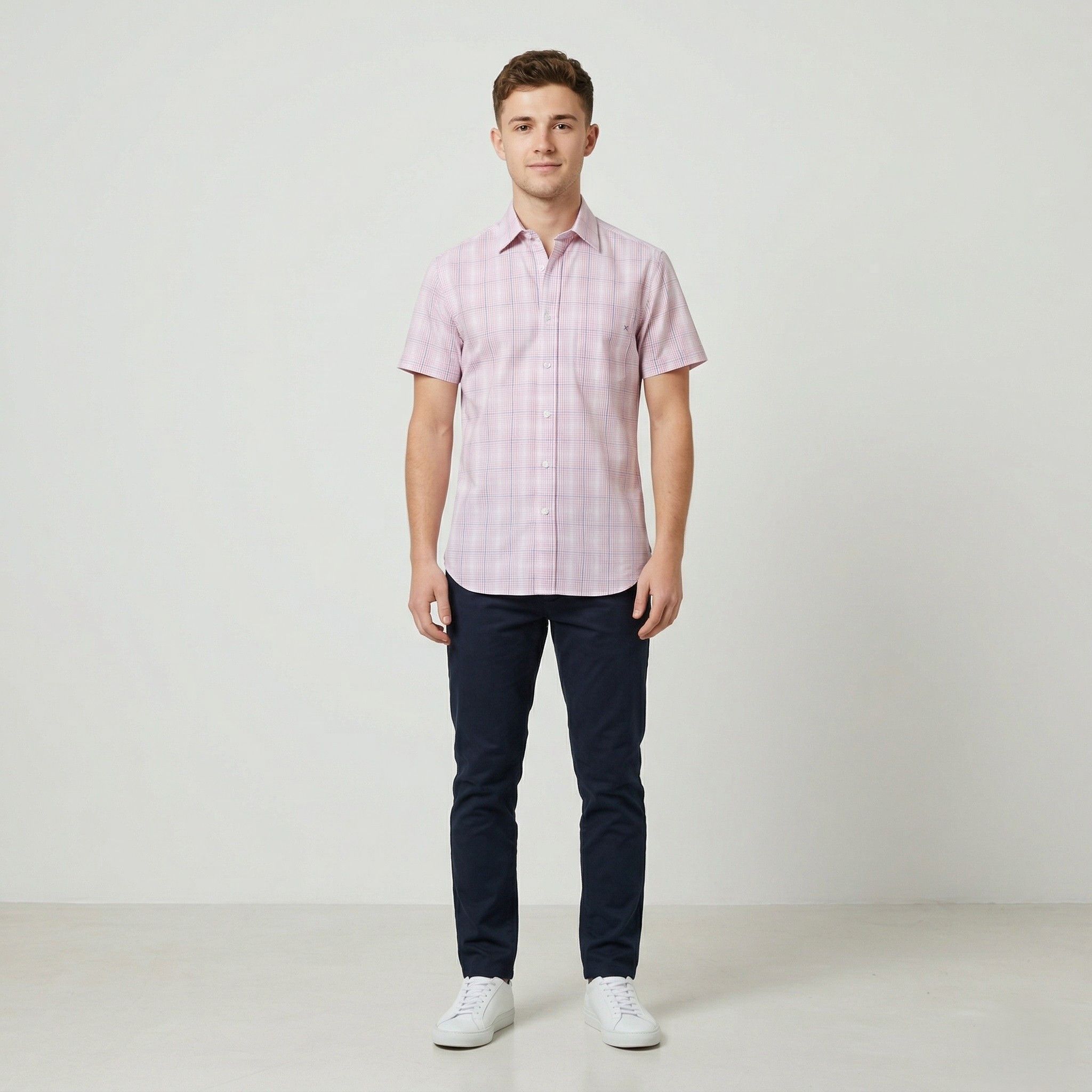 Paul Smith Paul Smith Jeans Men S Casual Shirt Pink Check Cotton 7171 Size US S / EU 44-46 / 1 - 1 Thumbnail