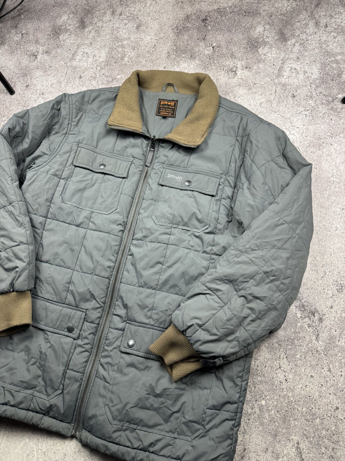 Schott Vintage SCHOTT Y2K Quilted Long Jacket Bomber Flight Militar Size US XL / EU 56 / 4 - 2 Thumbnail
