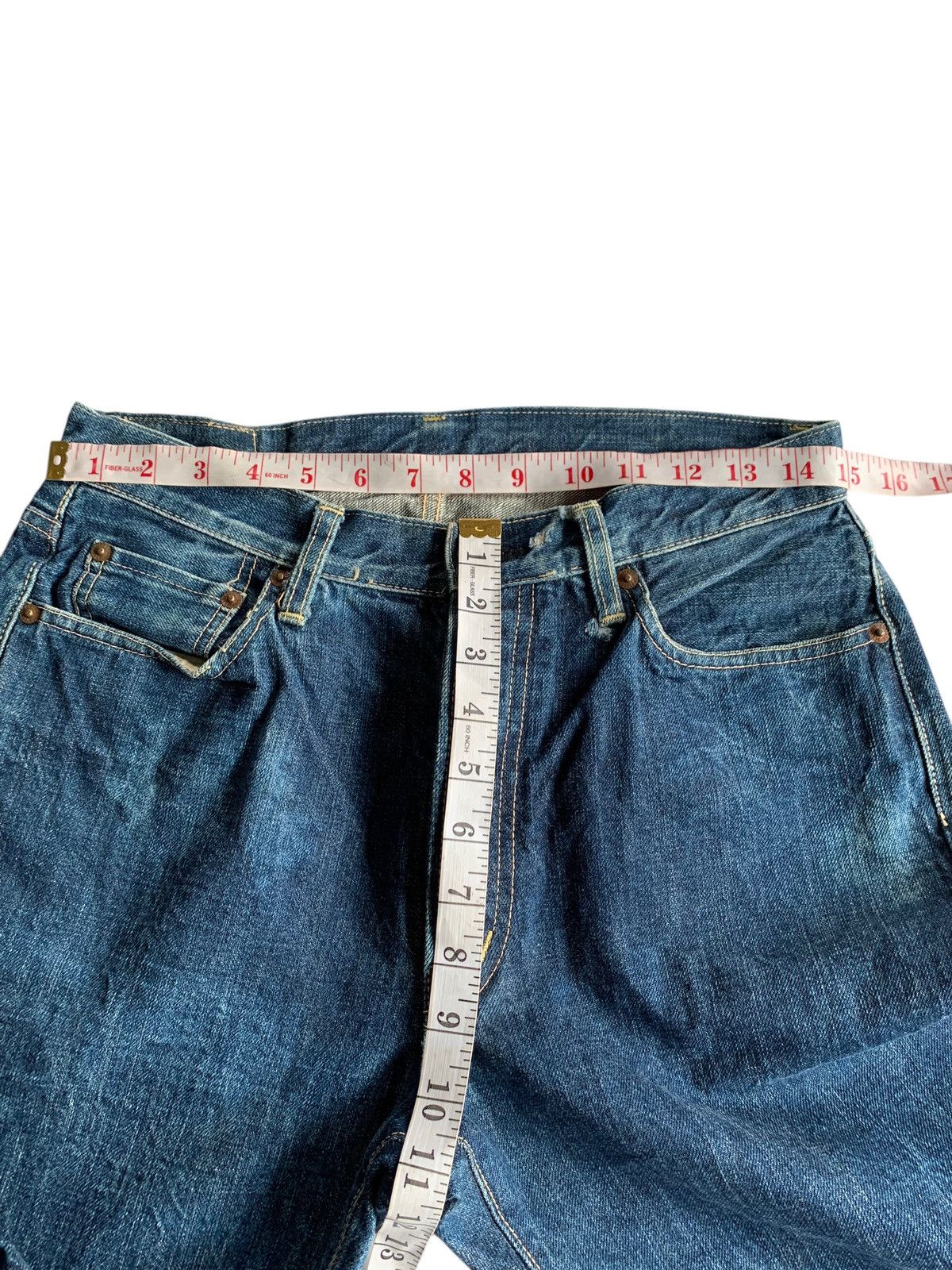 Kapital VINTAGE OMNIGOD JAPANESE BUTTON FLY SELVEDGE DISTRESSEDDENIM Size US 30 / EU 46 - 21 Thumbnail