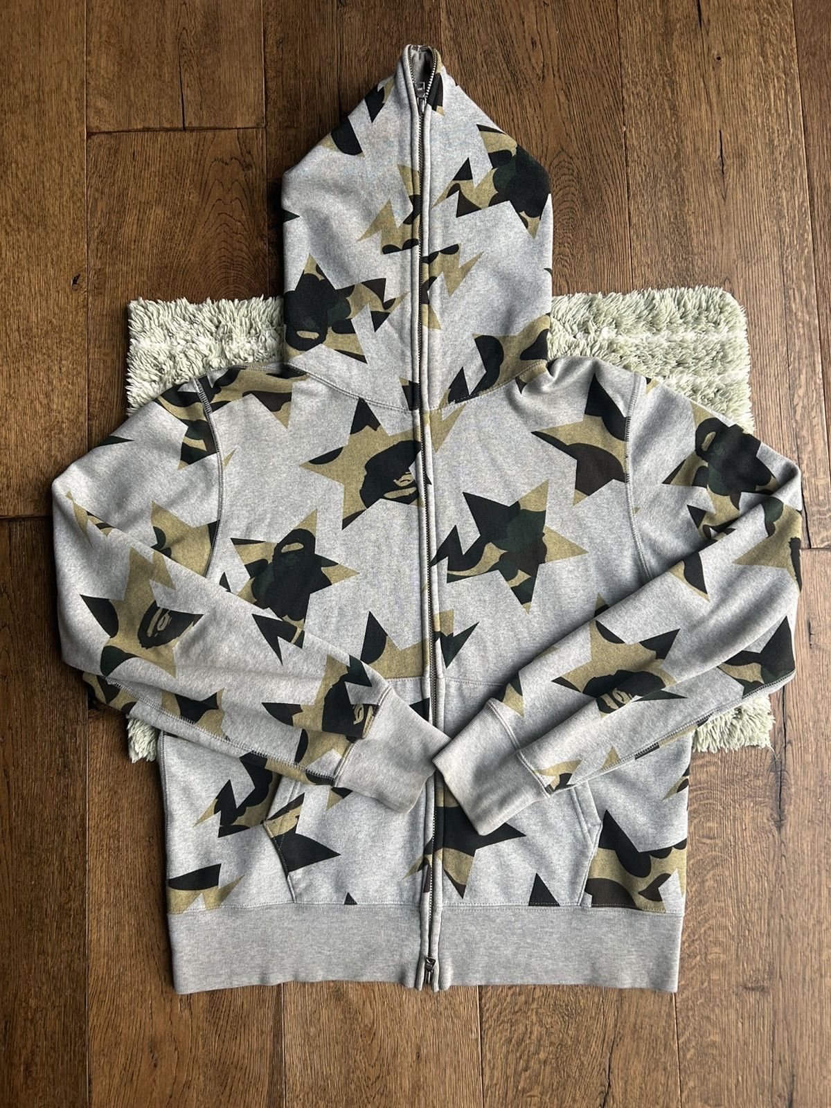 Bape BAPE Star full zip hoodie Gray x 1st camo BAPE STA Size US M / EU 48-50 / 2 - 3 Thumbnail