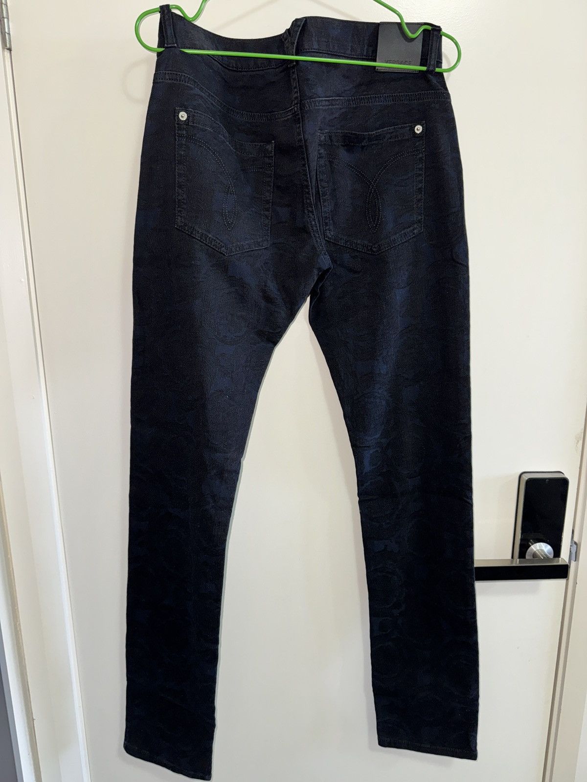 Versace Baroque Jeans Cody Fit Dark Navy blue Medusa Print Slim Size US 31 - 4 Thumbnail