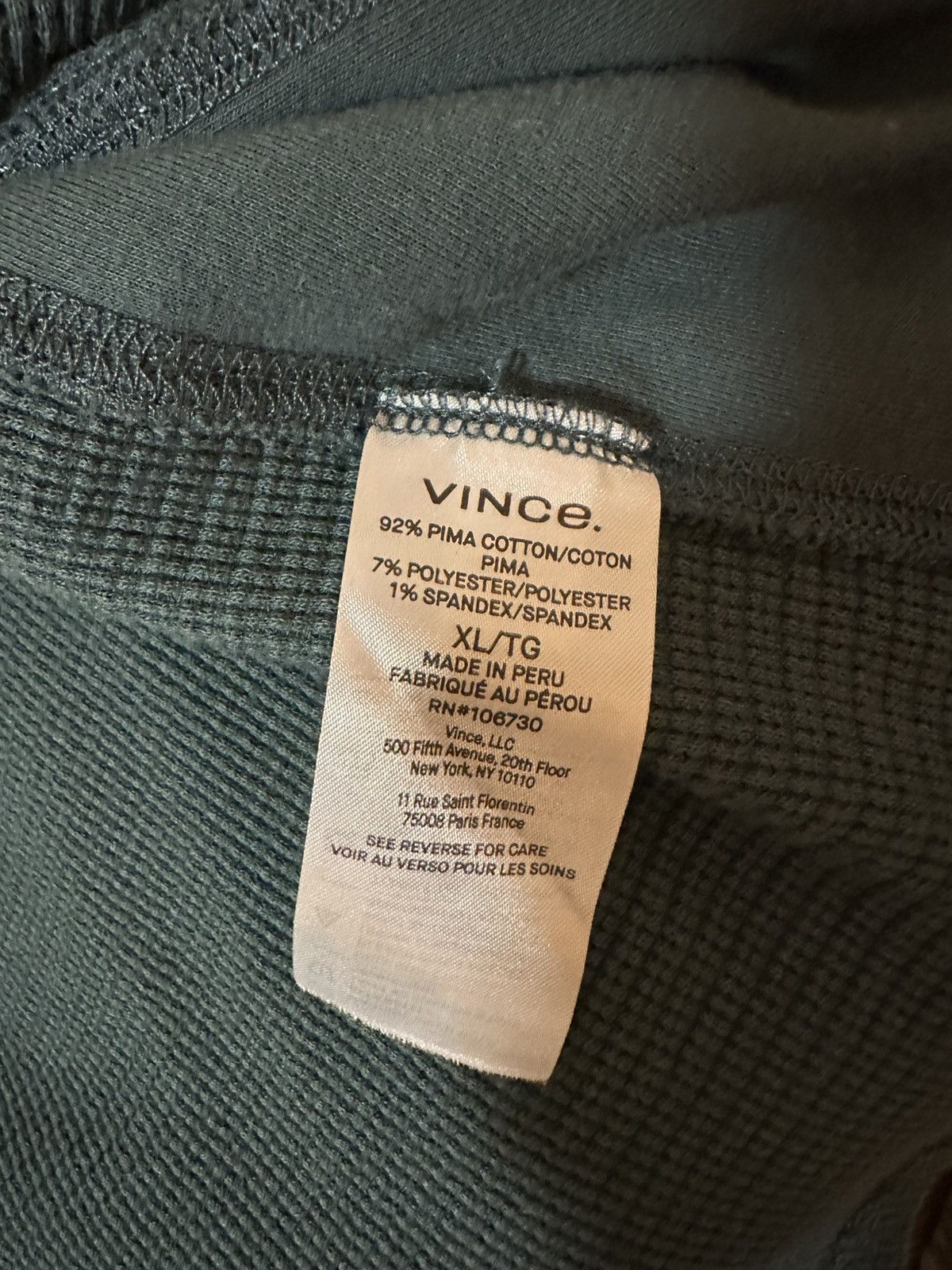 Vince Vince Waffle Long Sleeve Tee Size US XL / EU 56 / 4 - 5 Thumbnail