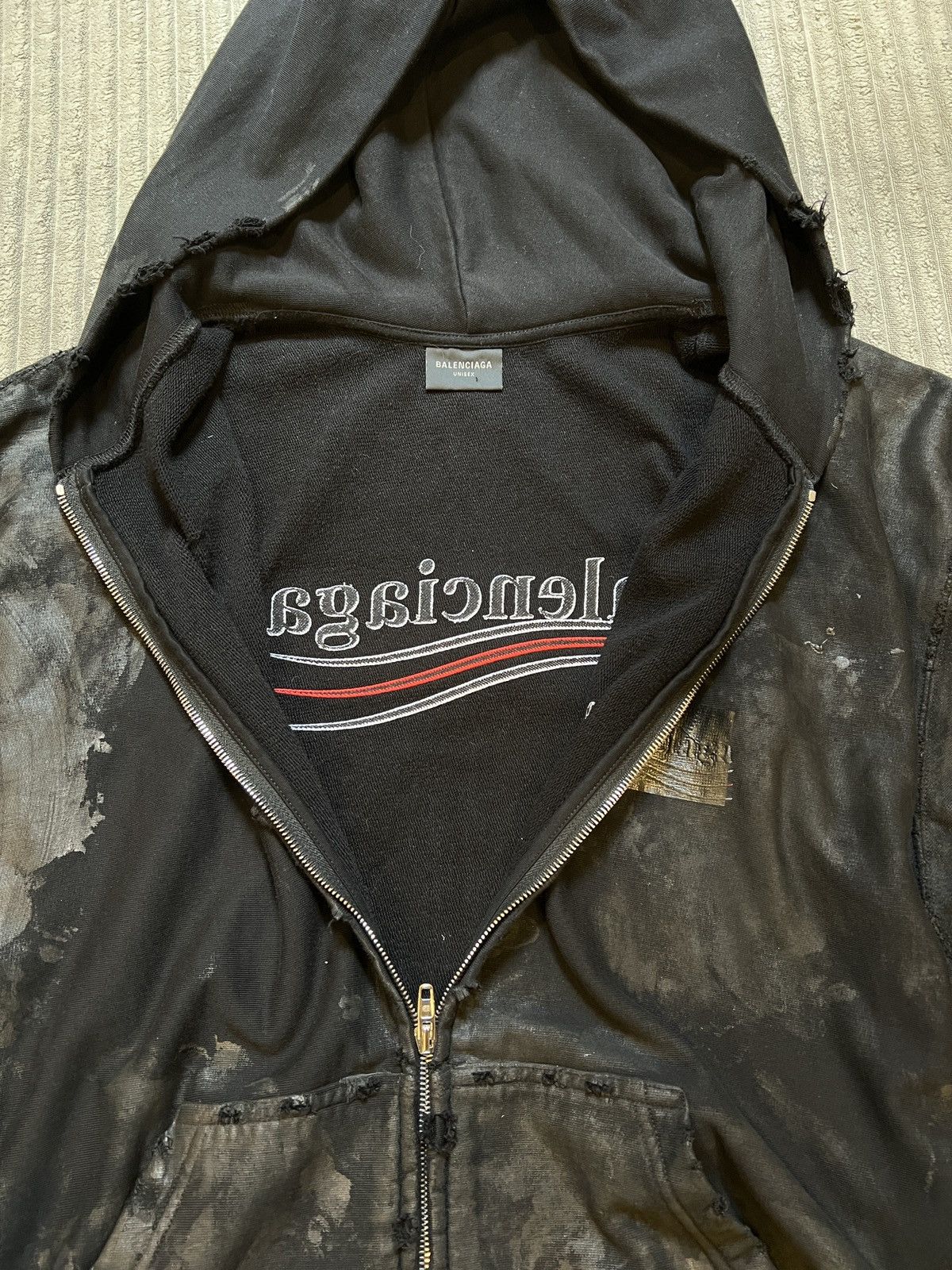 Balenciaga Balenciaga Mud Gaffer Zip Hoodie Size US S / EU 44-46 / 1 - 6 Thumbnail