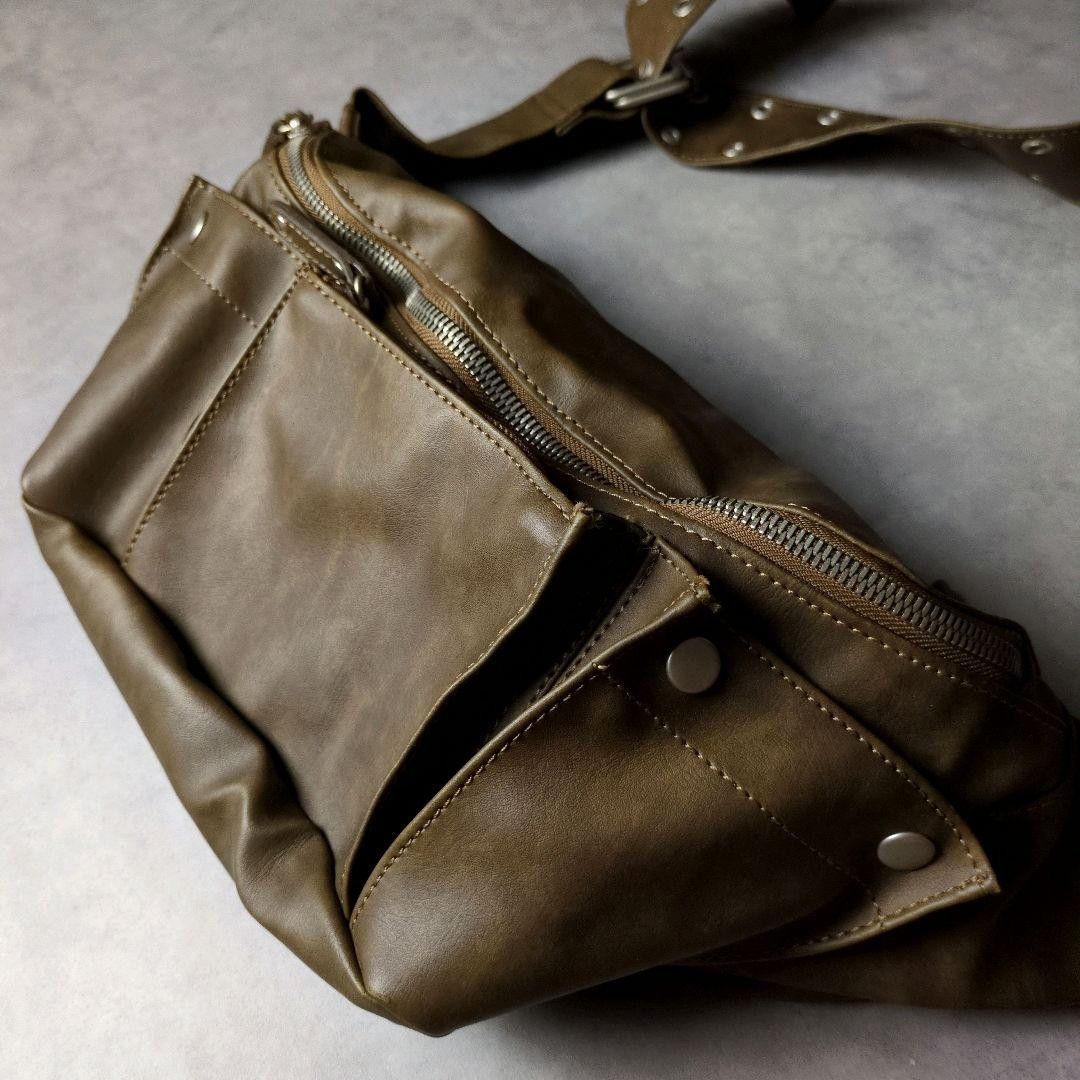 Takeo Kikuchi Leather Grunge Waistbag 00s Y2K Size ONE SIZE - 2 Thumbnail