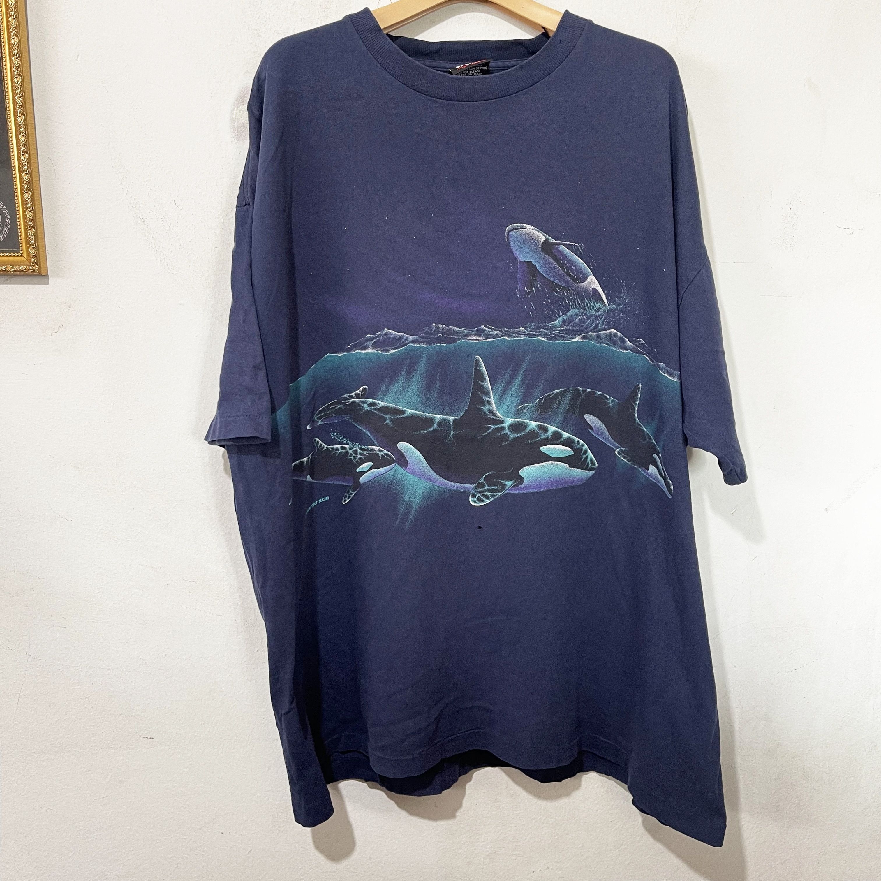 Vintage Vintage 90s Orca Killer Whale T-Shirt Size US XL / EU 56 / 4 - 1 Thumbnail