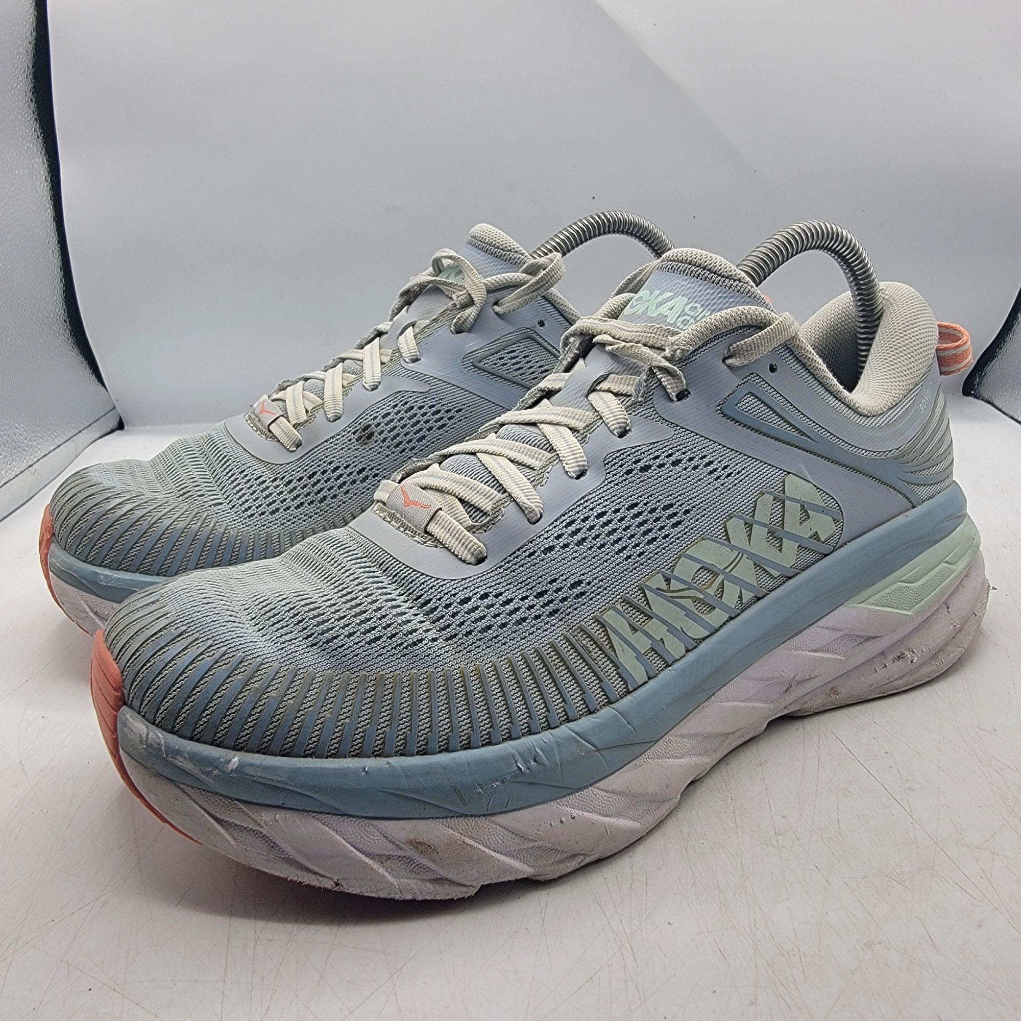 Hoka Hoka One One Bondi 7 Womens 9.5 Blue Fog Sneaker Shoes Athle Size US 9.5 / IT 39.5 - 4 Thumbnail