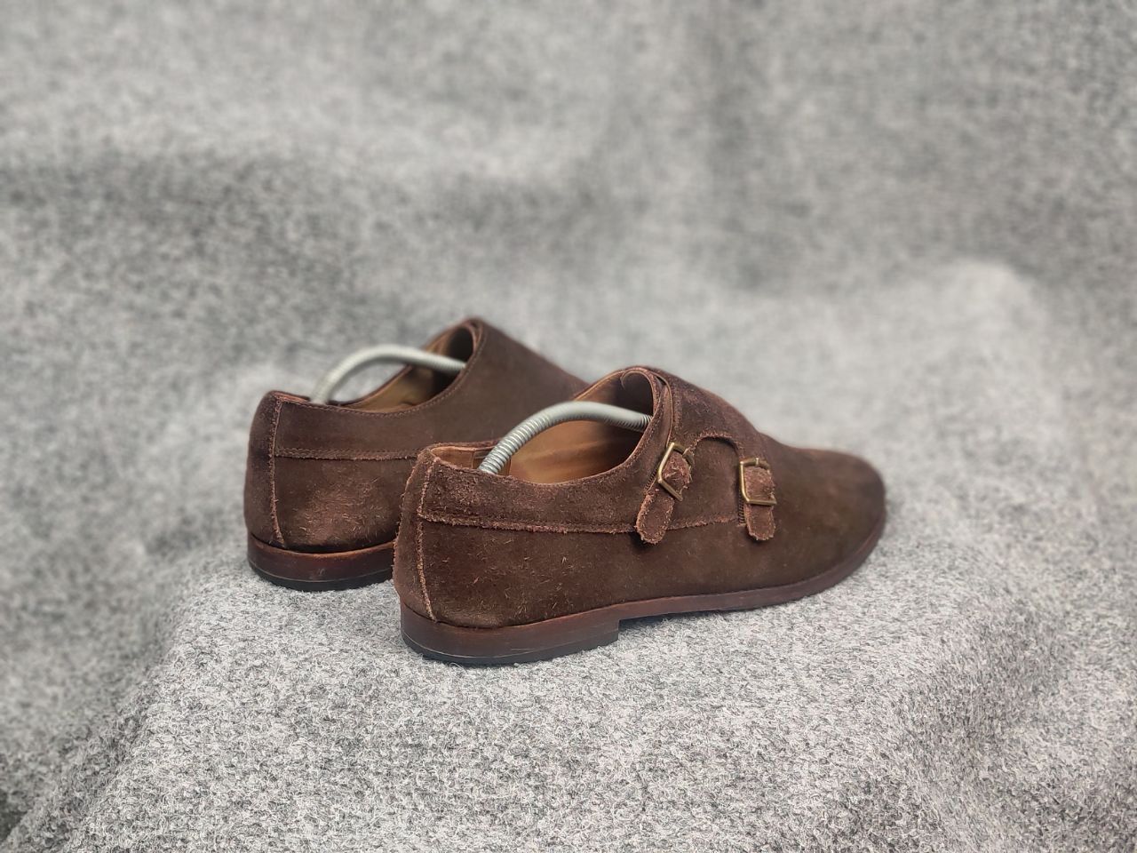 Vintage Gordon Bros Design Brown suede monk shoes with two straps Size US 12 / EU 45 - 12 Thumbnail