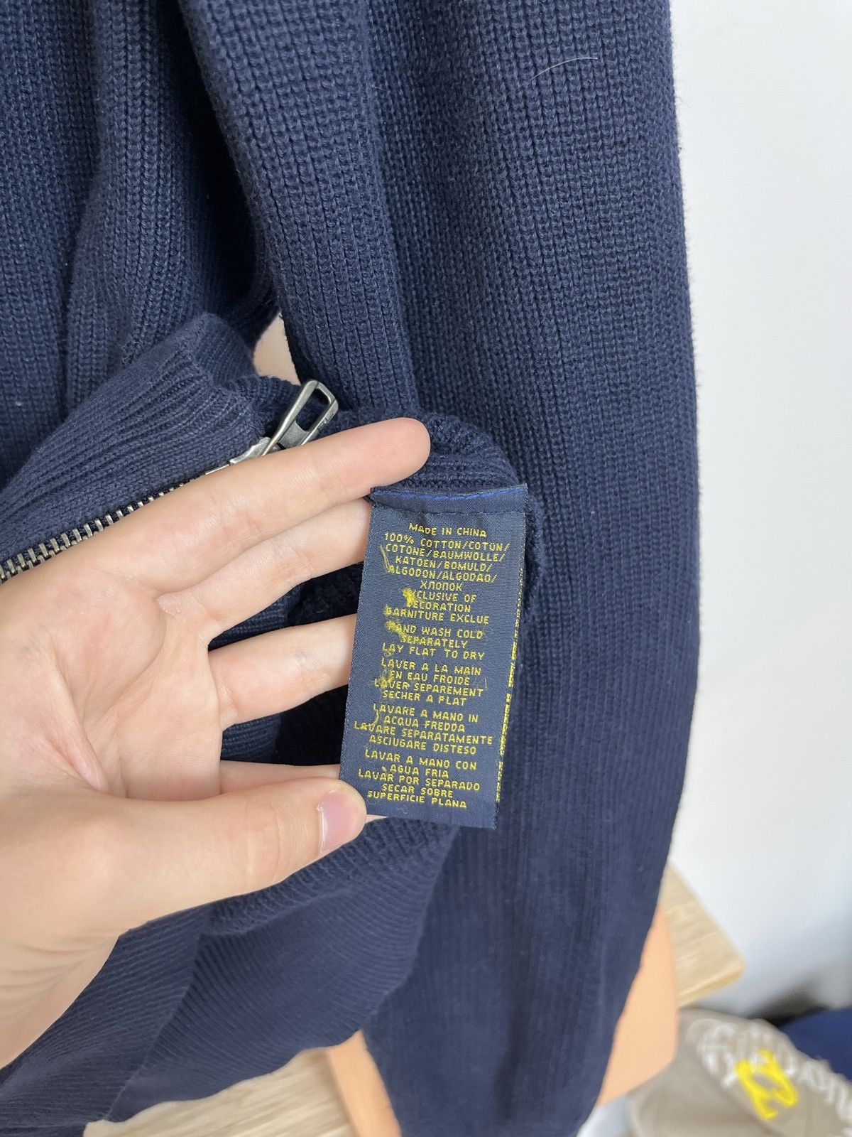 Polo Ralph Lauren × Vintage Vintage Polo ralph lauren navy Zip Up Sweater old money Size US S / EU 44-46 / 1 - 5 Thumbnail