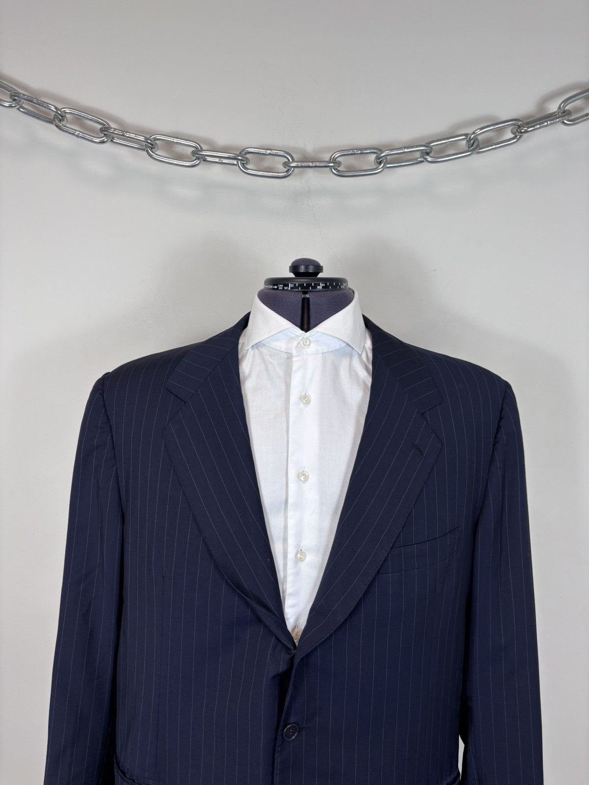 Holland & Sherry Holland & Sherry Men’s 2-Piece Navy Blue Pinstripe Wool Suit Size 52R - 3 Thumbnail