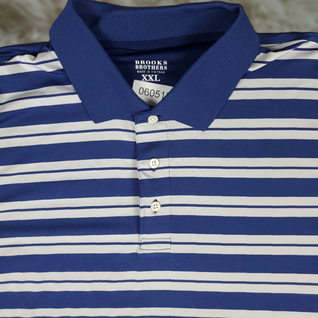 Brooks Brothers Brooks Brothers Polo Shirt Mens 2XL Blue Striped Polyester Casual Short Sleeve Polo Shirt Men 2XL Blue Striped Polyester Casual Short Sleeve Size US XXL / EU 58 / 5 - 1 Thumbnail