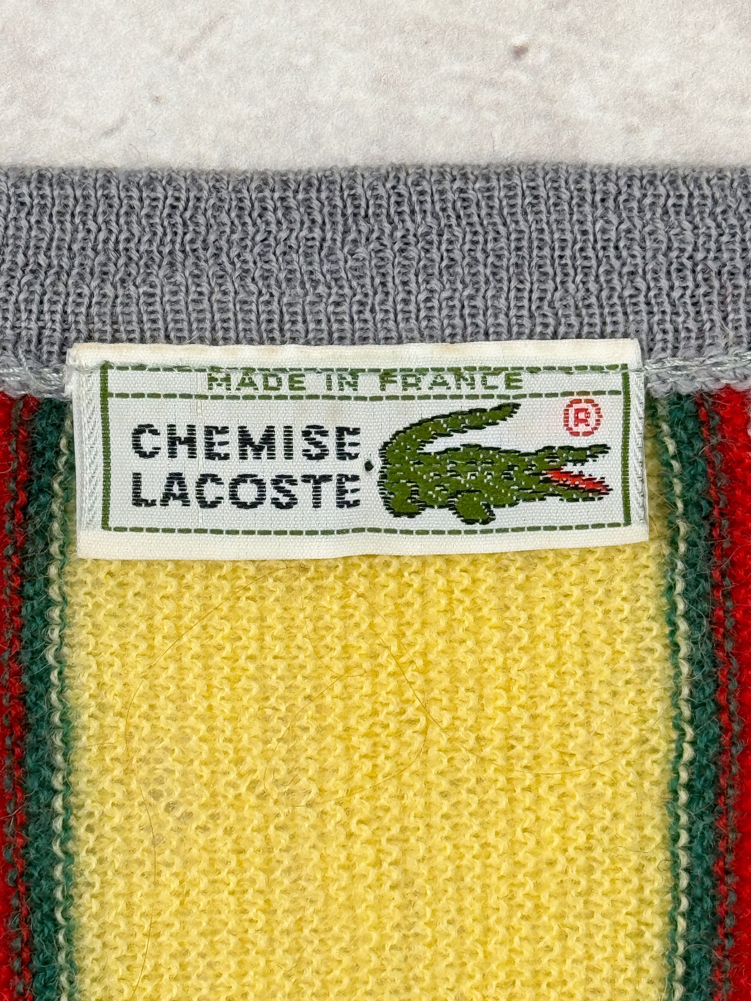 Lacoste Vintage Chemise Lacoste Sweater V-Neck Wool Striped Size US L / EU 52-54 / 3 - 5 Thumbnail