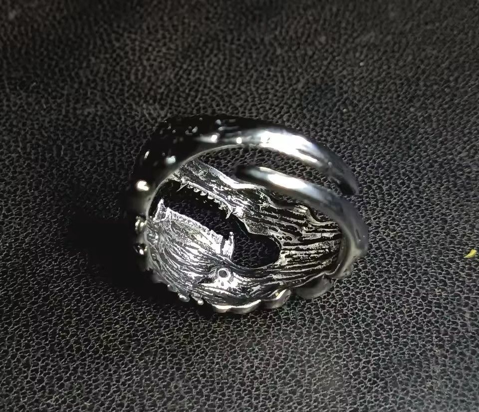 Jewelry Japanese GhostRing - Adjustable Silver Gothic Statement Band Size ONE SIZE - 8 Thumbnail