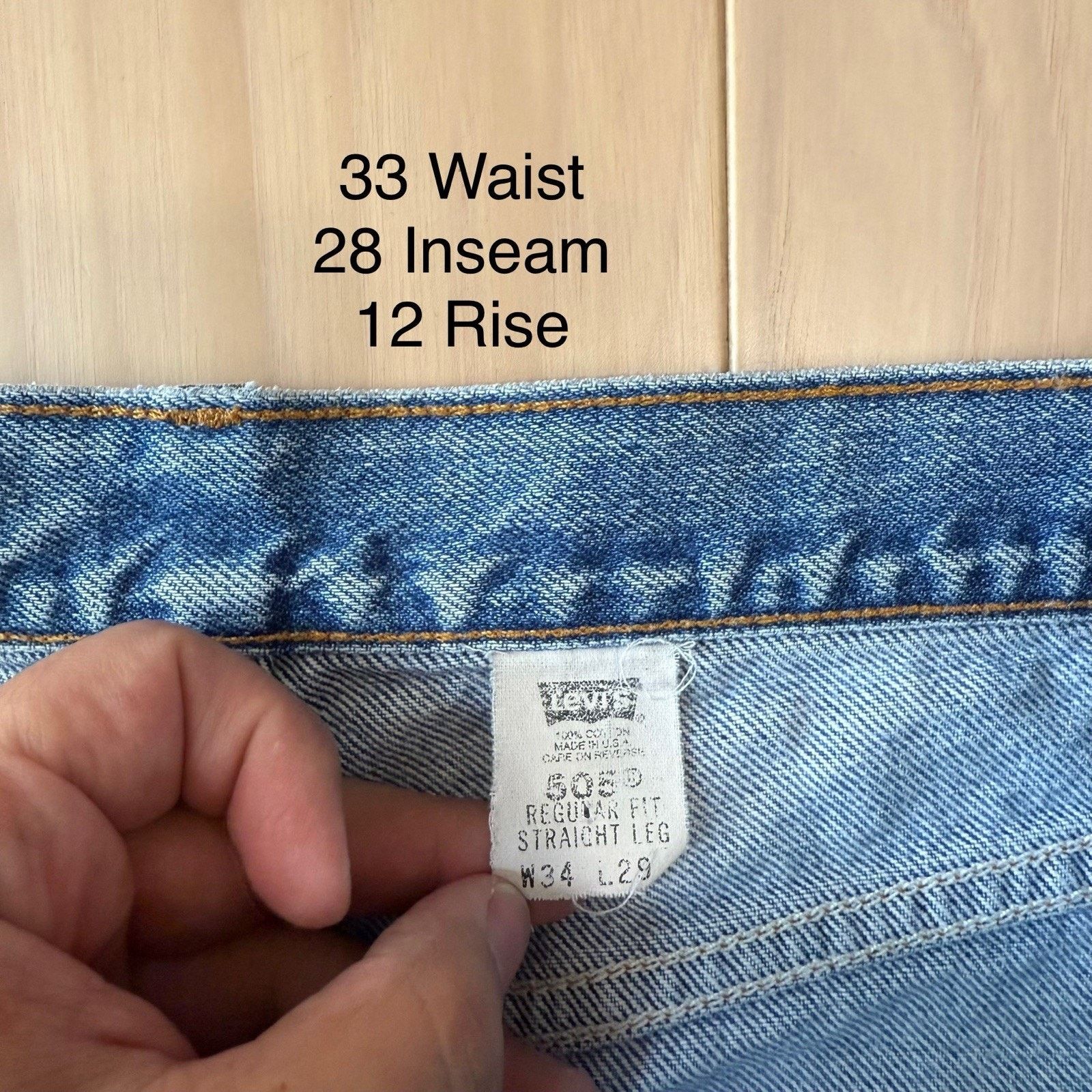 Levi's × Vintage Vintage Levis 505 Jeans 33 Blue 90s Made in USA Light Wash Size US 33 - 6 Thumbnail