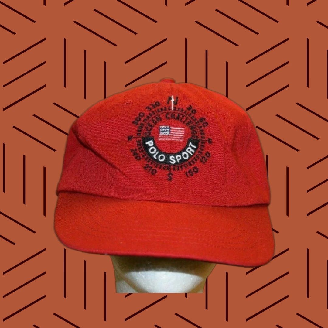 Polo Ralph Lauren VINTAGE Polo Ralph Lauren Sailing Hat One Size Red Adjustable 90s Mens Size US M / EU 48-50 / 2 - 1 Thumbnail