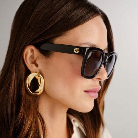 Gucci Gucci GG1338S 001 Sunglasses Black Square Frame, Smoke Size ONE SIZE - 1 Thumbnail