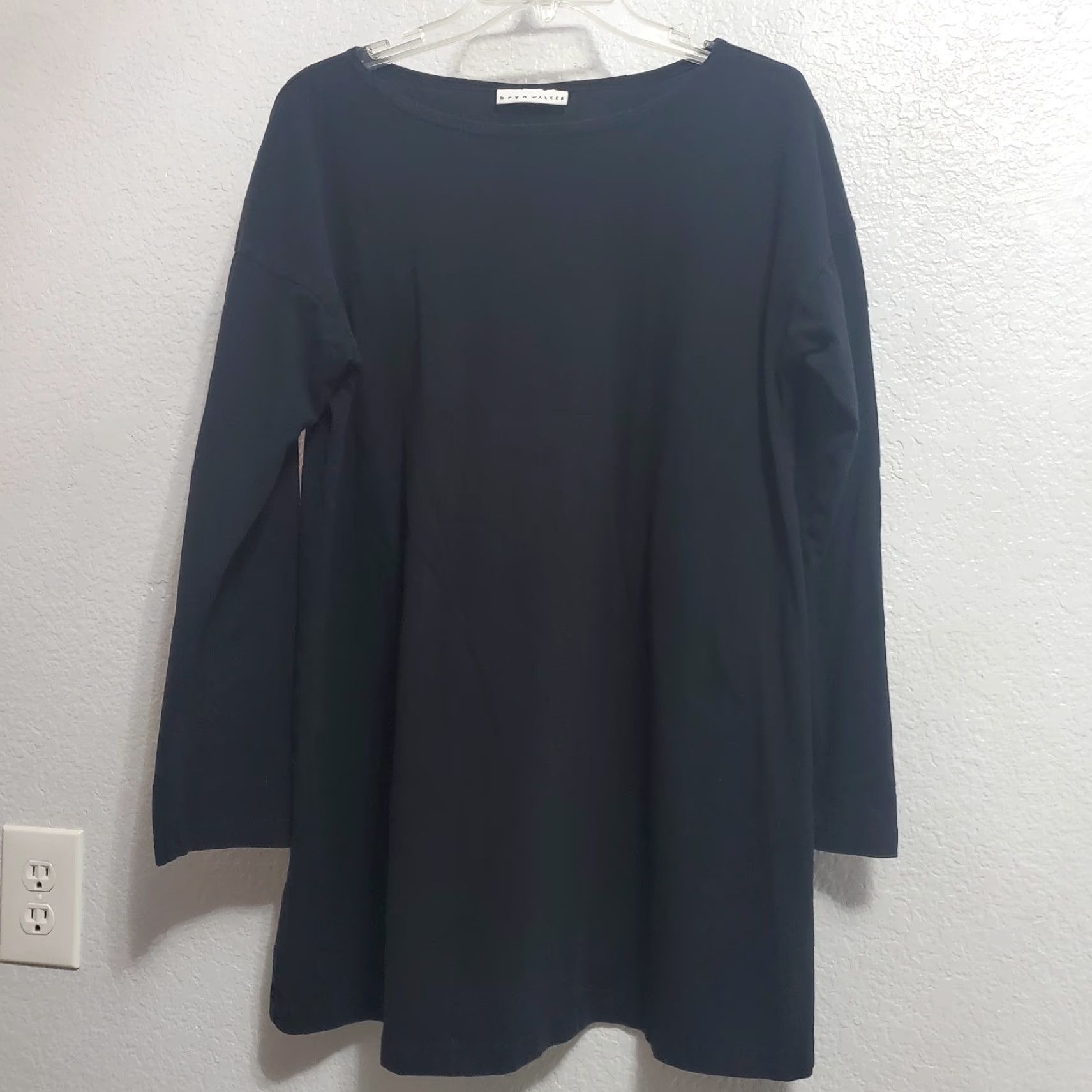 Vintage VINTAGE Bryn Walker Top Women M Black Organic Cotton Long Sleeve Relaxed Minimalist Size M / US 6-8 / IT 42-44 - 2 Thumbnail