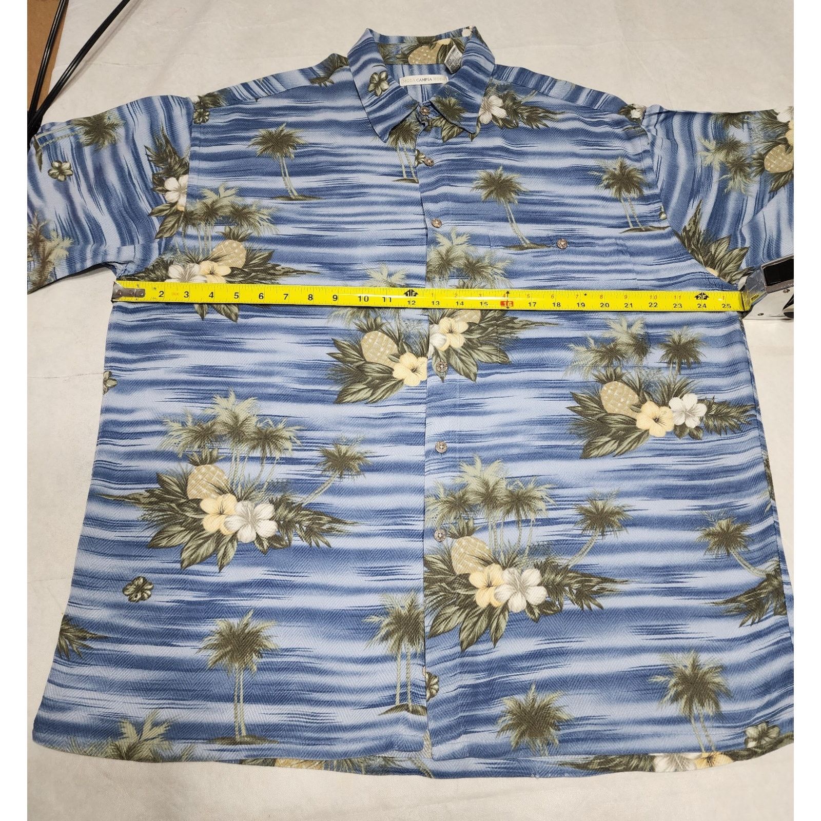 Campia Moda Campia Moda Mens L Hawaiian Shirt Pineapple Blue Floral Size US L / EU 52-54 / 3 - 5 Thumbnail