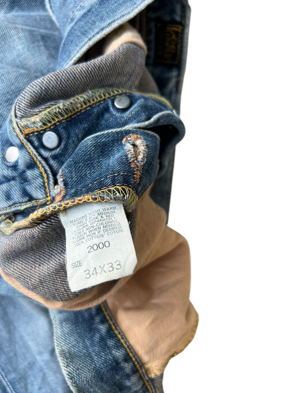 Lee Vintage 90s Lee Riders Side Tag Fade Denim Selvedge Jeans Size US 34 / EU 50 - 24 Thumbnail