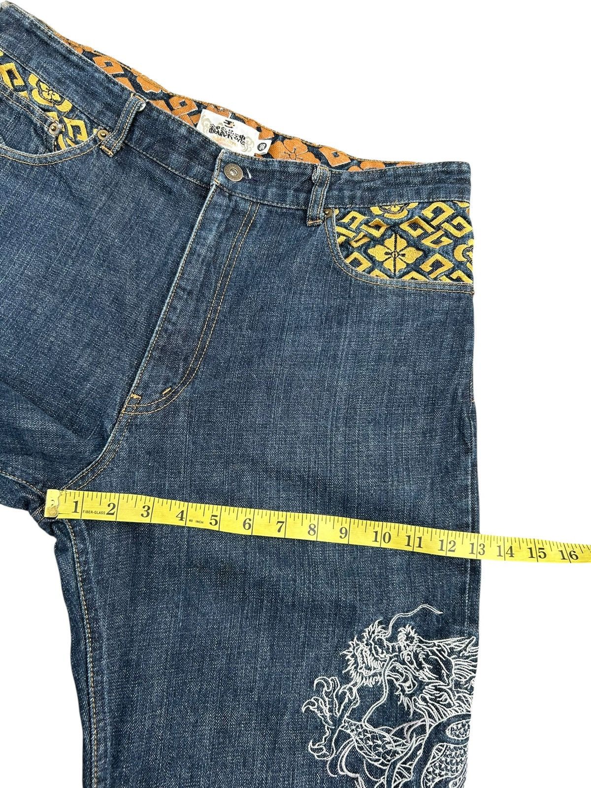 Kapital KARAKURI TAMASHII DRAGON Embroidered Japanese Vintage Denim Size US 34 / EU 50 - 19 Thumbnail
