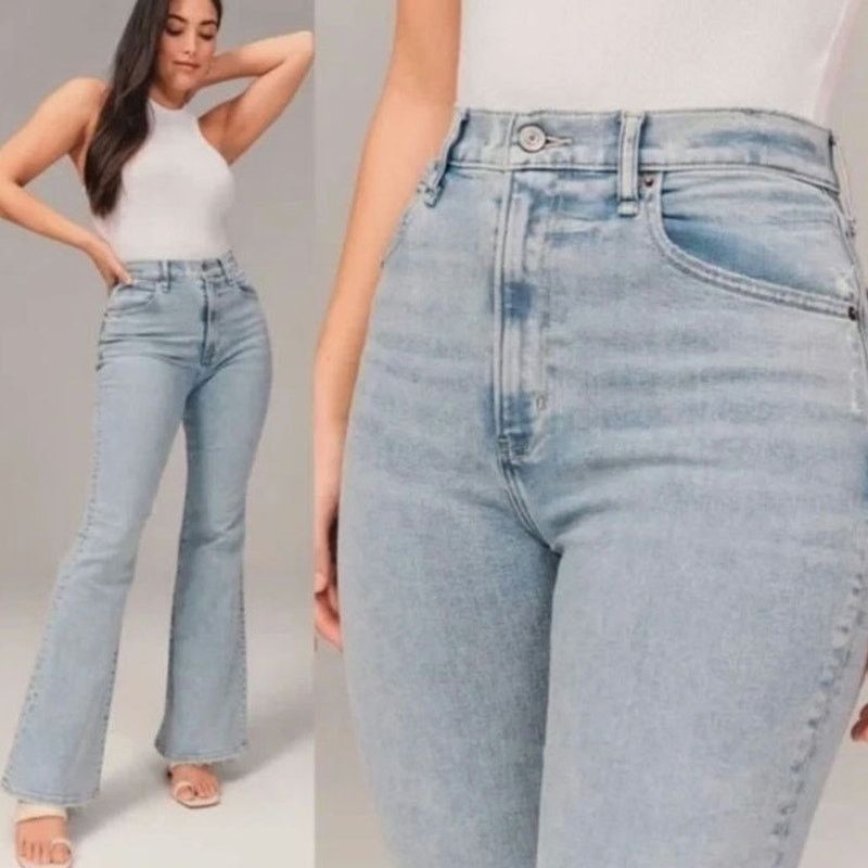 Abercrombie & Fitch A&F The Flare Ultra High Rise Jeans Size 33/16 Short Size 36" / US 14 / IT 50 - 12 Thumbnail