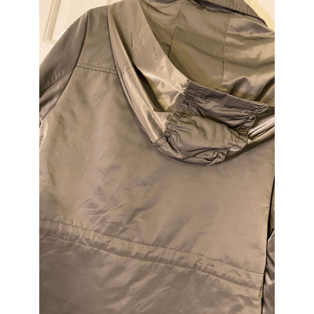 Canari Tahari Quilted Ruffle Zip Coat, Hooded Jacket, Sz Medium Size M / US 6-8 / IT 42-44 - 4 Thumbnail