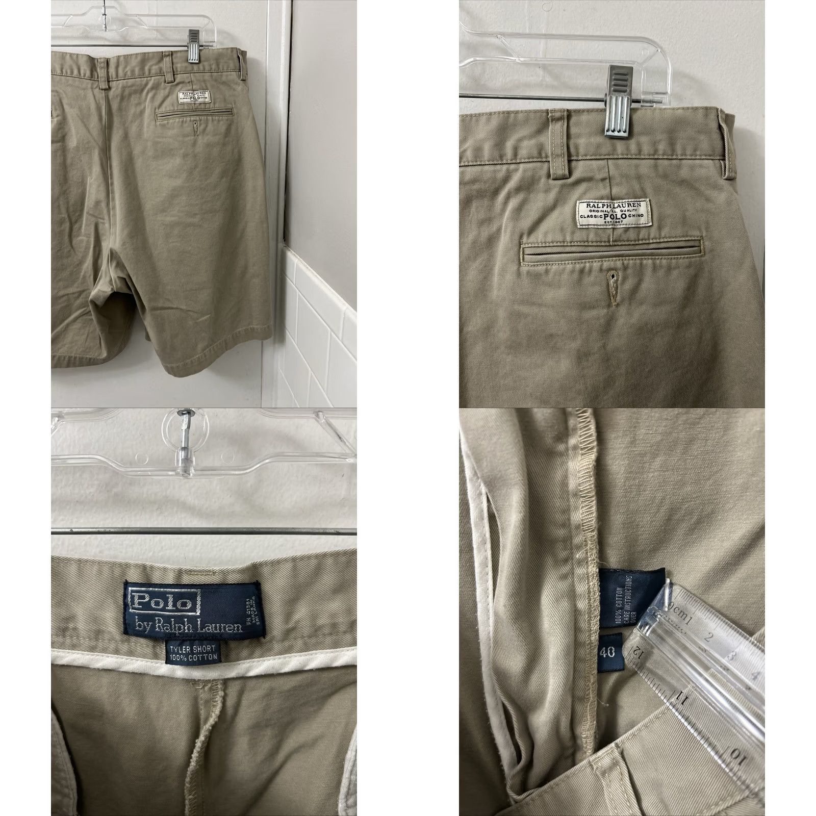 Polo Ralph Lauren VTG Polo Ralph Lauren Tyler Shorts Mens Sz 40 Tan Khaki Pleated Cotton Chino 9" Size US L / EU 52-54 / 3 - 8 Thumbnail