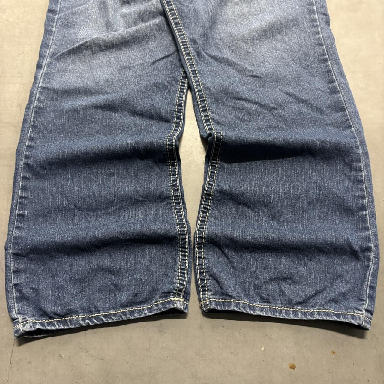 Vintage Crazy Vintage Y2K/2000s Baggy WallFlower Low rise Wideleg Dark Blue Wash Denim Jeans! Size US 32 / EU 48 - 3 Thumbnail