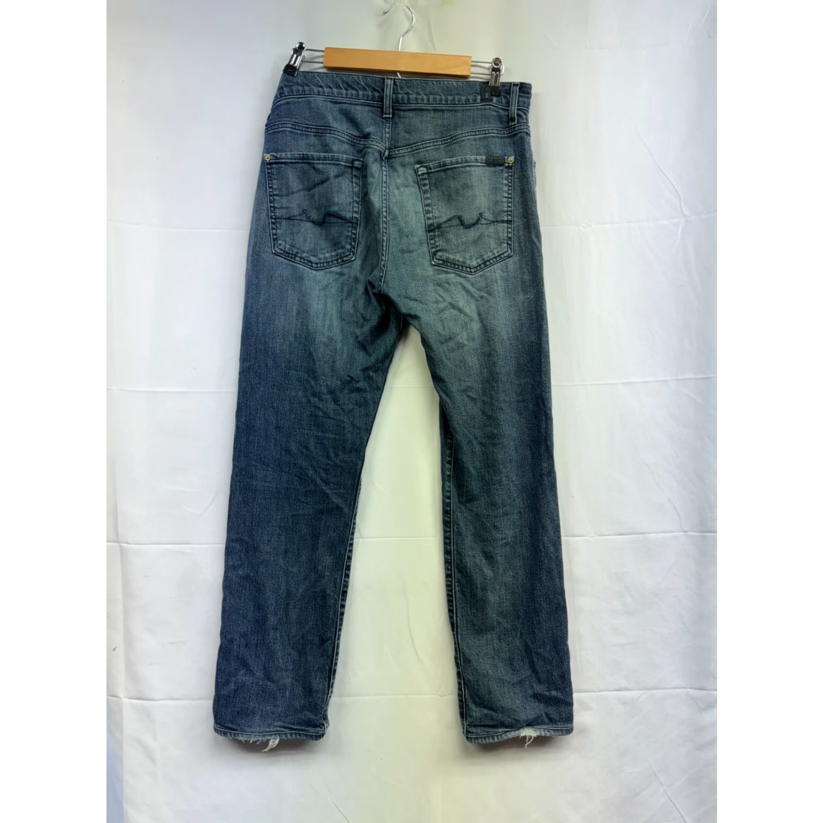 7 For All Mankind 7 For All Mankind Jeans Mens Dark Wash Blue Size 32 Regular Slim Straight 5-Pocket Denim Size US 32 / EU 48 - 2 Thumbnail