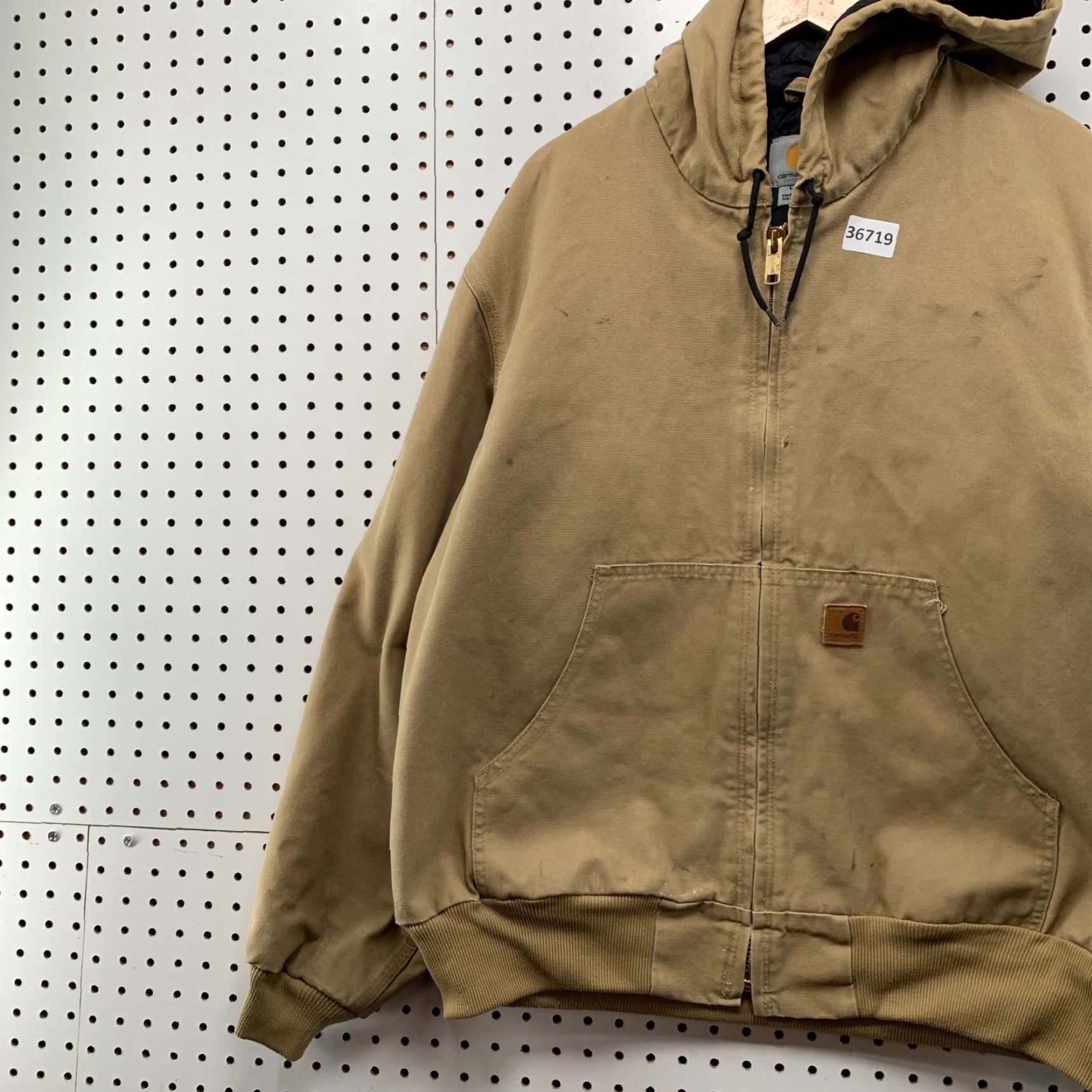 Carhartt VINTAGE Carhartt Jacket Mens Large Brown Duck Canvas Workwear Hooded Lined Size US L / EU 52-54 / 3 - 3 Thumbnail