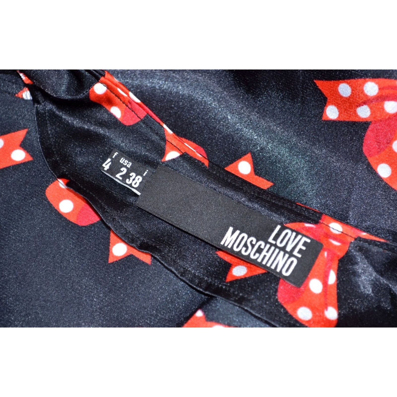 Moschino LOVE MOSCHINO Dress Bow Print with Pockets Short Black Women's IT38 UK6 US2 Dress, Mini, Spring/Summer Womens Size 26" / US 2 / IT 38 - 6 Thumbnail