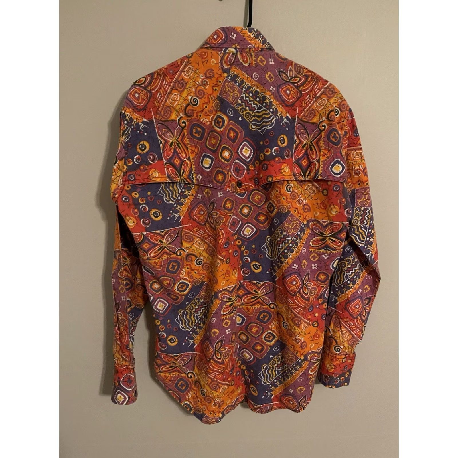 Vintage VINTAGE Ruddock Bros Shirt Men's M Orange Abstract Retro Western Made in USA Size US M / EU 48-50 / 2 - 4 Thumbnail