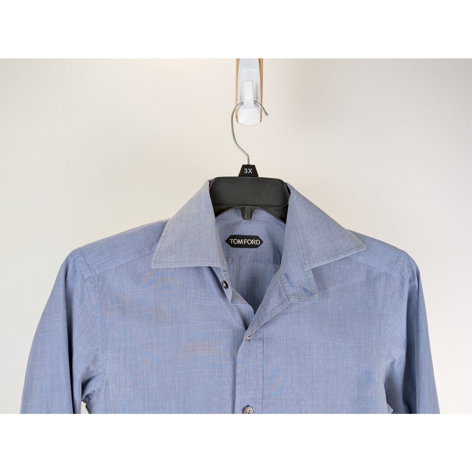 Tom Ford o1rshd1 CC20 Button up Shirt in Blue Size US S / EU 44-46 / 1 - 3 Thumbnail