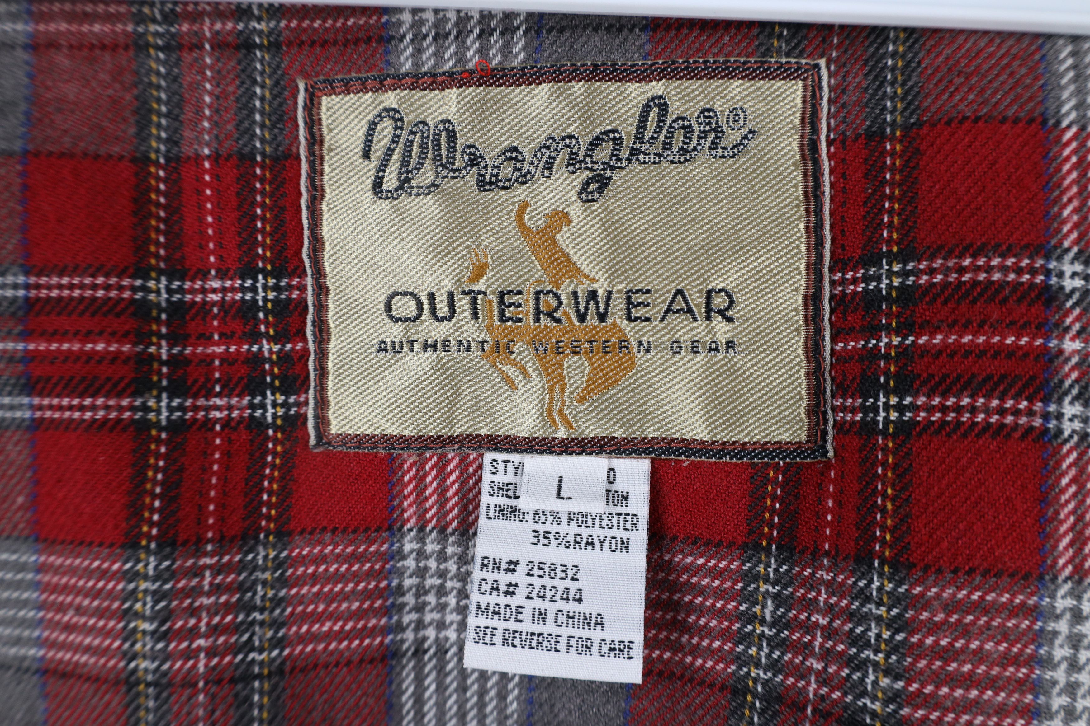 Vintage × Wrangler Vintage 90s Wrangler Collar Flannel Lined Canvas Vest Jacket Size US L / EU 52-54 / 3 - 7 Thumbnail