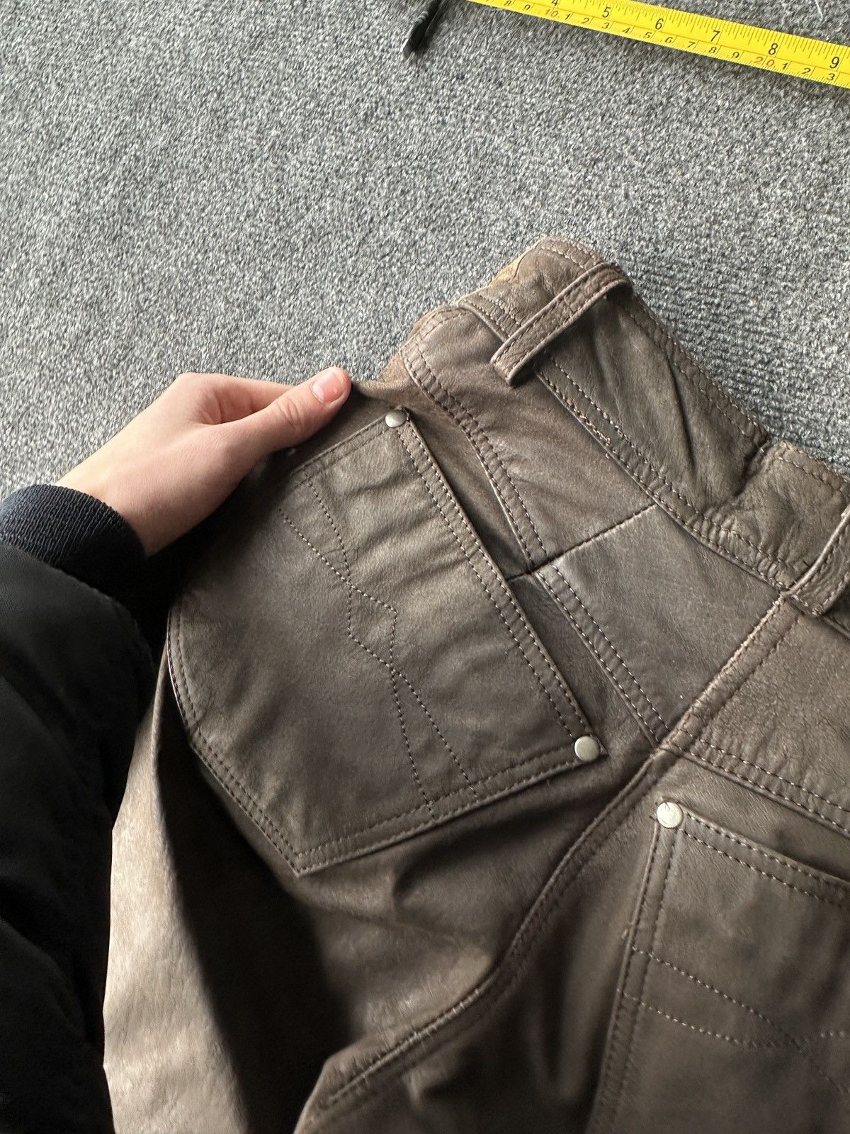 Other 🚨GRAIL MEN LEATHER PANTS Y2K WESTERN MOTORCYCLE Size US 29 - 17 Thumbnail