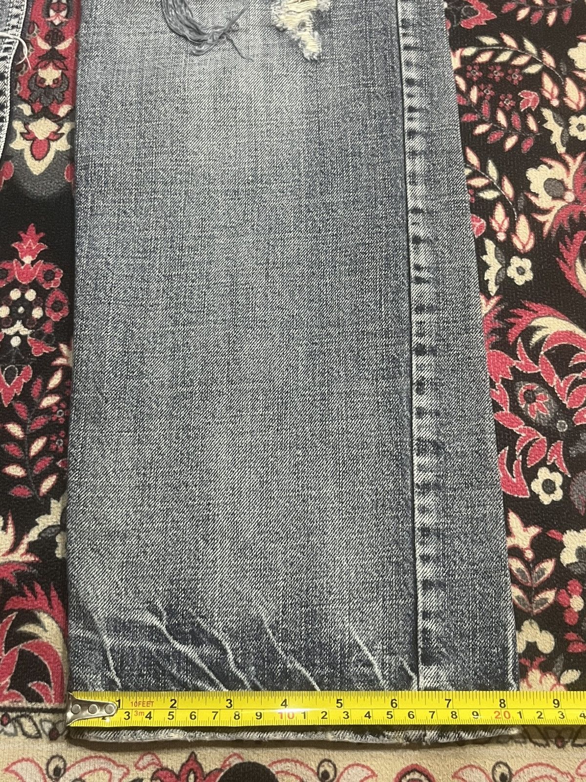 Hysteric Glamour Betty Blue Love Big Slogan Distressed Blue Cracked Jeans Size 30" / US 8 / IT 44 - 17 Thumbnail