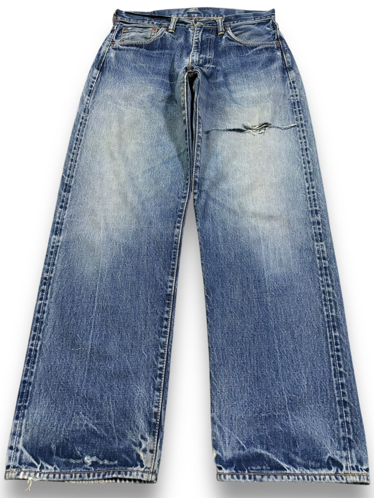 Evisu Vintage 00s Evisu Selvedge Loose Distressed Jeans by Yamane Size US 31 - 2 Thumbnail