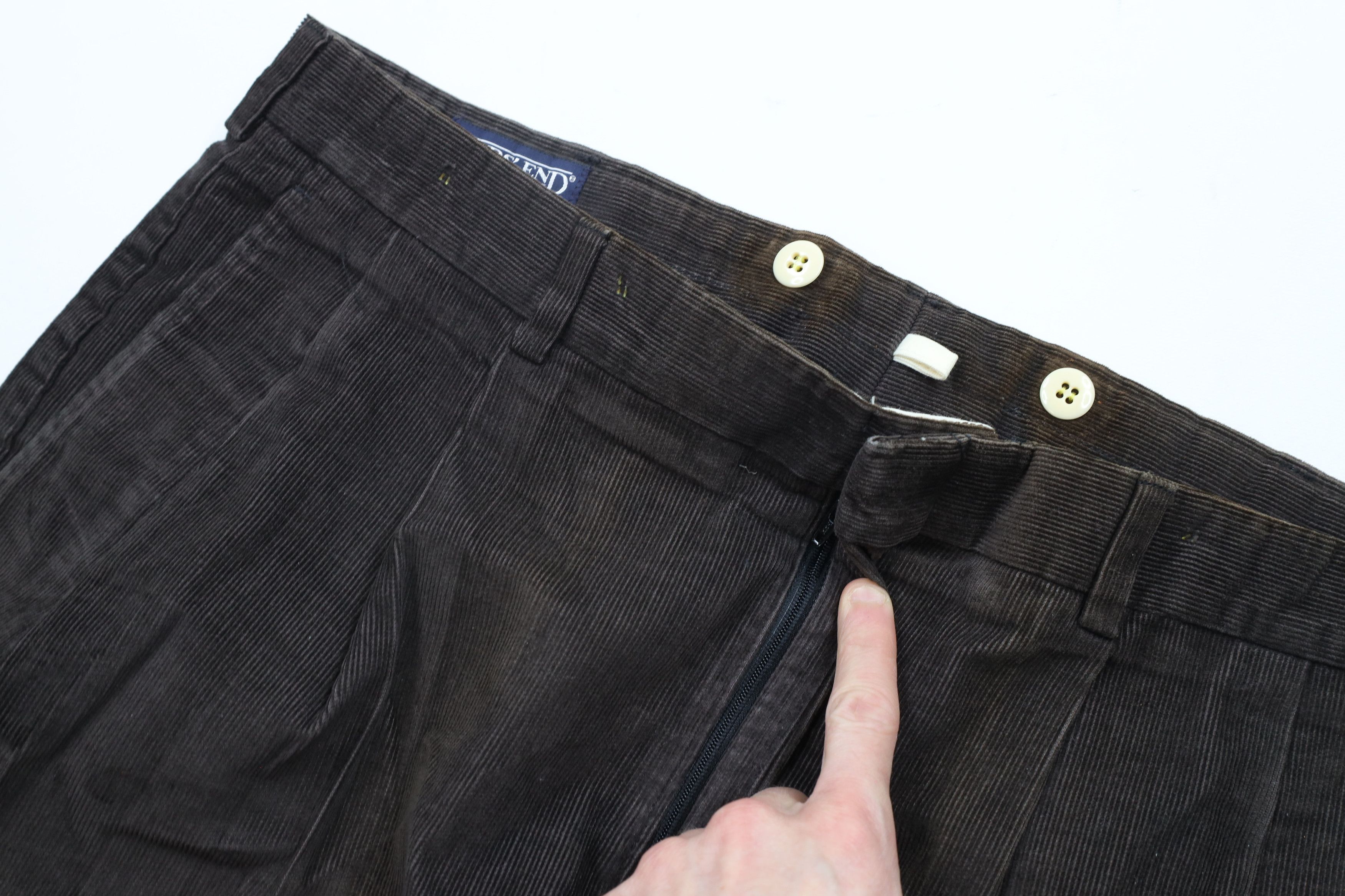 Lands' End × Vintage Vintage 90s Lands End Cuffed Wide Leg Corduroy Pants USA Size US 38 / EU 54 - 8 Thumbnail