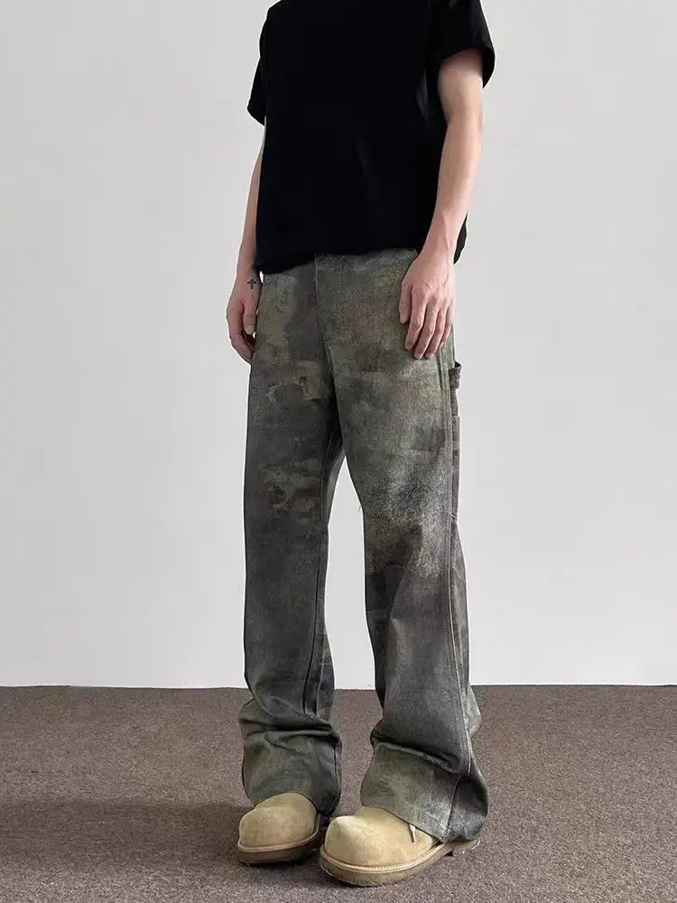 Japanese Brand Vintage washed camouflage distressed micro flare jeans Size US 32 / EU 48 - 2 Thumbnail
