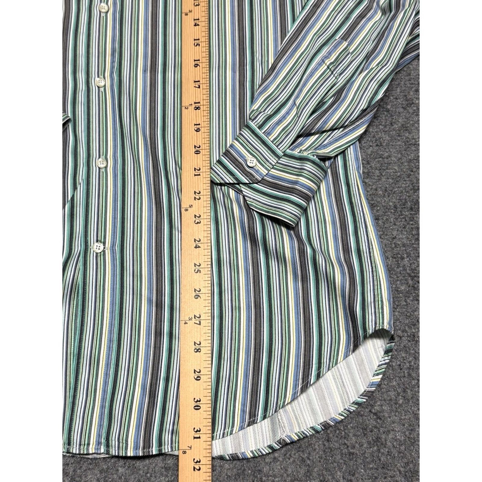 Etro Etro Shirt Mens Large Multicolor Striped Dress Button Up Italy Size 42R - 6 Thumbnail
