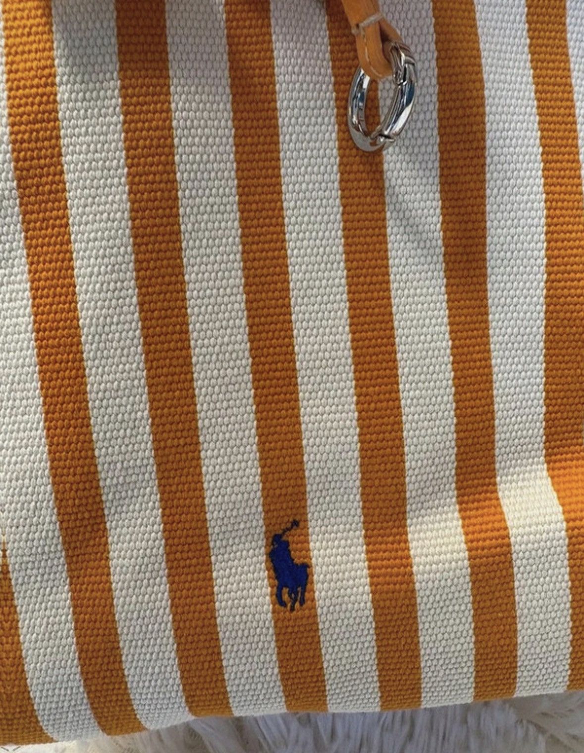 Ralph Lauren Ralph Lauren Polo Play Women Leather Bag Orange Striped New Size ONE SIZE - 2 Thumbnail