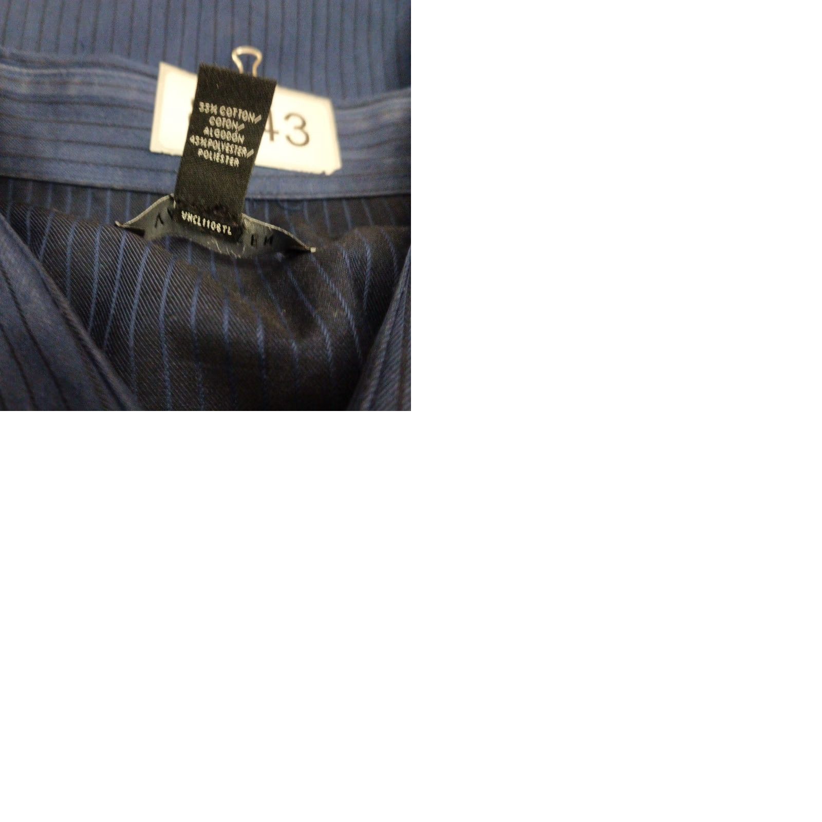 Van Heusen Van Heusen Shirt Mens Large Blue Striped Long Sleeve Button Up Cotton Blend Size US L / EU 52-54 / 3 - 9 Thumbnail