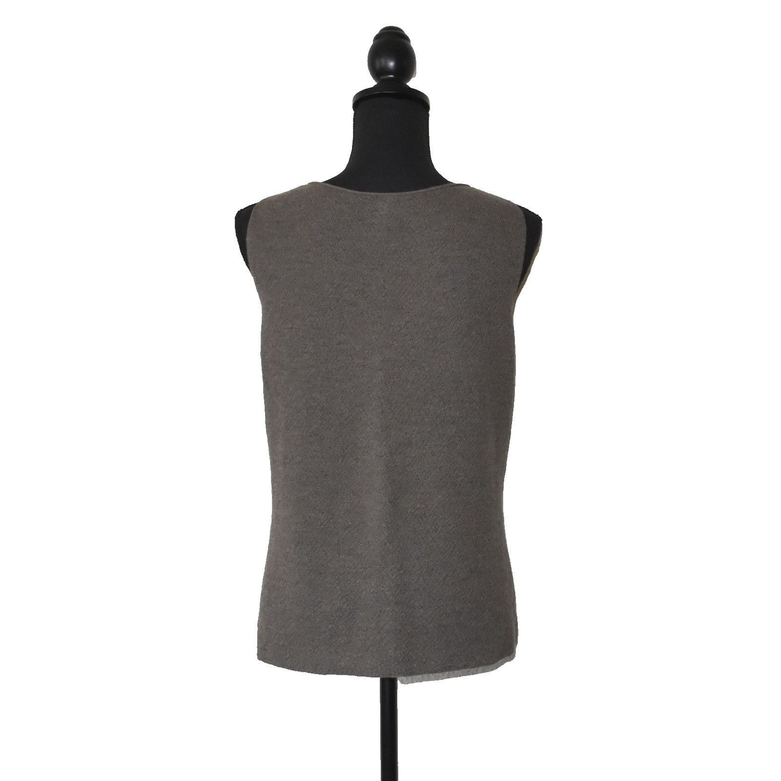 Eileen Fisher EILEEN FISHER Brown Wool Knit Scoop Neck Tank Top Size L Size L / US 10 / IT 46 - 3 Thumbnail