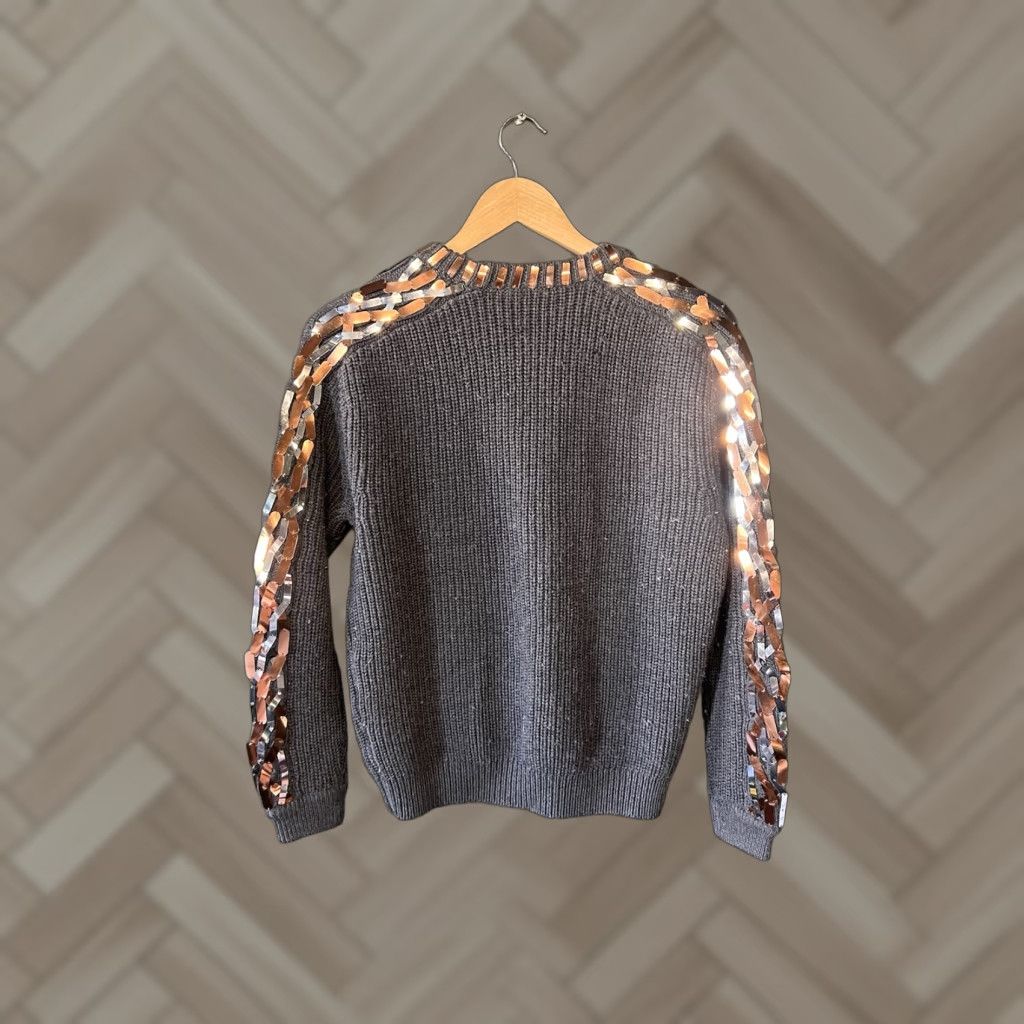 Kenzo KENZO Paris Womens Gray Embroidered Stitch Wool Pullover Sweatshirt Size S Shirt Womens Pullover 90s Paris Stitch Embroidered Wool Gray Size S / US 4 / IT 40 - 1 Thumbnail